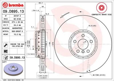 Brake Disc BREMBO 09.D895.13