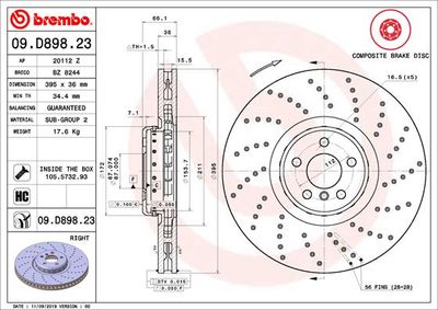 Brake Disc BREMBO 09.D898.23