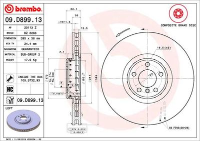 Brake Disc BREMBO 09.D899.13