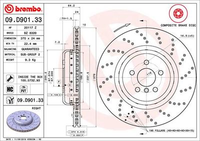 Brake Disc BREMBO 09.D901.33