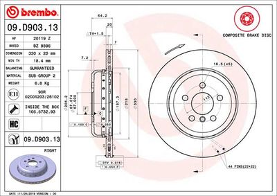 Brake Disc BREMBO 09.D903.13