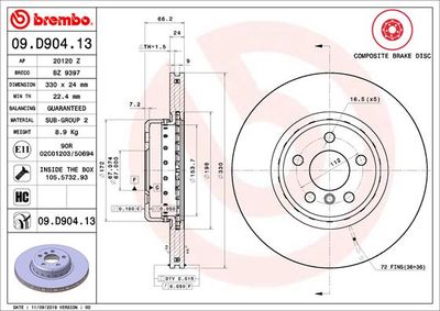 Brake Disc BREMBO 09.D904.13