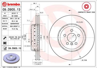 Brake Disc BREMBO 09.D905.13