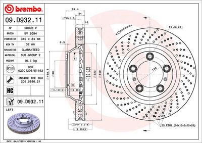 Brake Disc BREMBO 09.D932.11