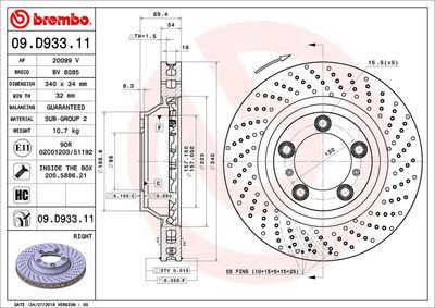 Brake Disc BREMBO 09.D933.11