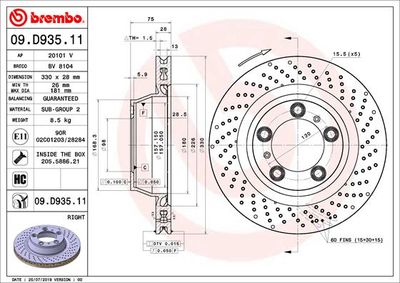 Brake Disc BREMBO 09.D935.11