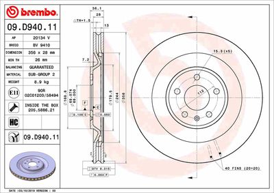 Brake Disc BREMBO 09.D940.11
