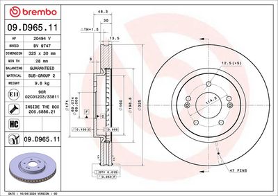 Brake Disc BREMBO 09.D965.11