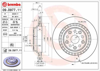 Brake Disc BREMBO 09.D977.11
