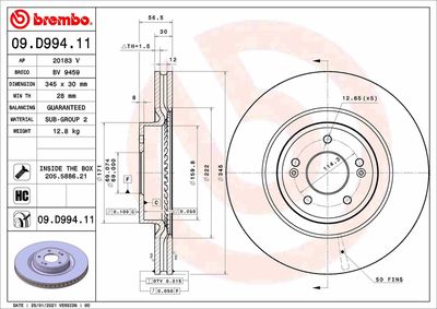 Brake Disc BREMBO 09.D994.11