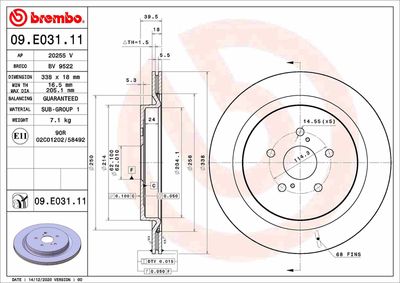 Brake Disc BREMBO 09.E031.11