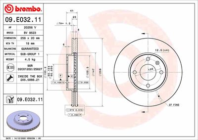 Brake Disc BREMBO 09.E032.11
