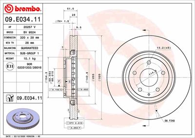 Brake Disc BREMBO 09.E034.11