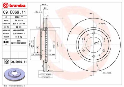 Brake Disc BREMBO 09.E069.11