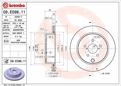 Brake Disc BREMBO 09.E098.11