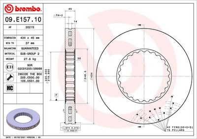 Brake Disc BREMBO 09.E157.10