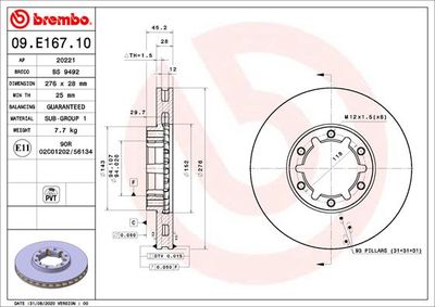 Brake Disc BREMBO 09.E167.10