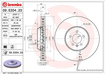 Brake Disc BREMBO 09.E204.23