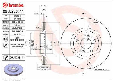 Brake Disc BREMBO 09.E236.11