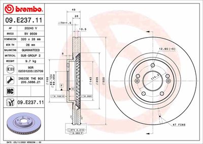 Brake Disc BREMBO 09.E237.11