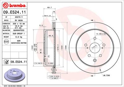 Brake Disc BREMBO 09.E524.11