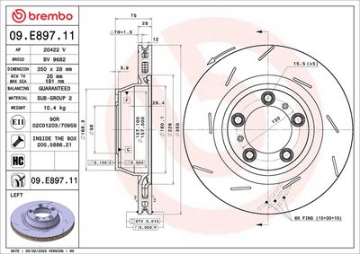 Brake Disc BREMBO 09.E897.11