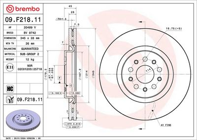 Brake Disc BREMBO 09.F218.11