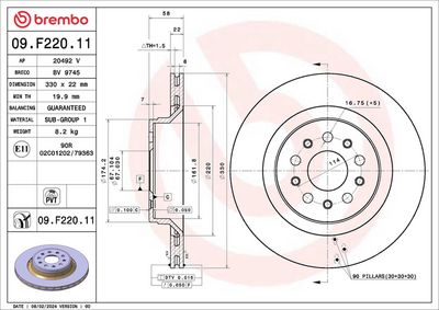 Brake Disc BREMBO 09.F220.11