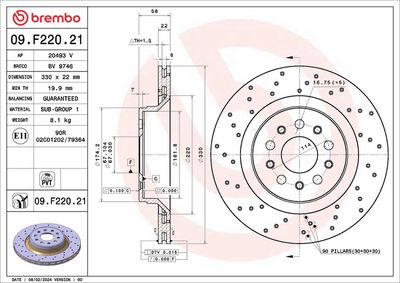 Brake Disc BREMBO 09.F220.21