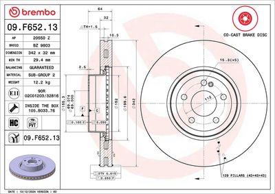 Brake Disc BREMBO 09.F652.13