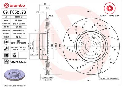 Brake Disc BREMBO 09.F652.23