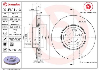 Brake Disc BREMBO 09.F691.13