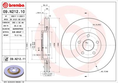 Brake Disc BREMBO 09.N212.11