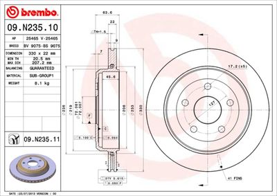 Brake Disc BREMBO 09.N235.11