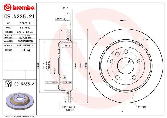 BREMBO 09.N235.21 Brake Disc