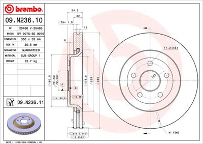 Brake Disc BREMBO 09.N236.11