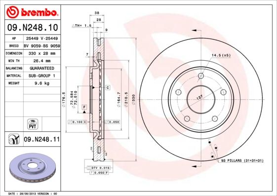 BREMBO 09.N248.11 Brake Disc