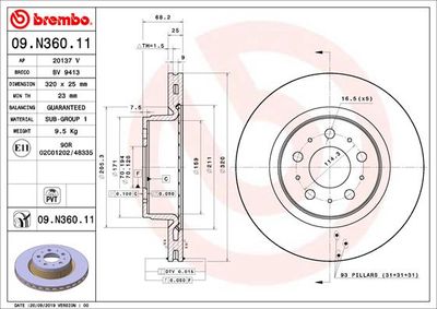 Brake Disc BREMBO 09.N360.11