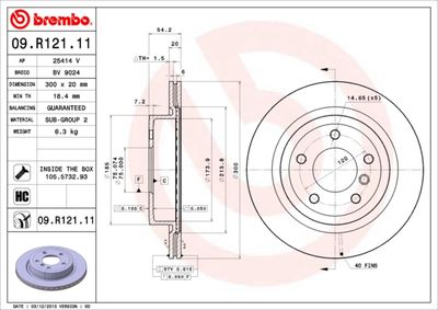 Brake Disc BREMBO 09.R121.11