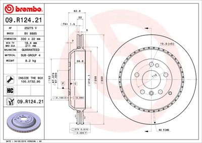 Brake Disc BREMBO 09.R124.21
