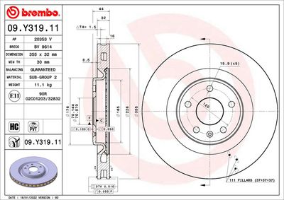 Brake Disc BREMBO 09.Y319.11