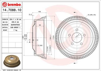 Brake Drum BREMBO 14.7088.10