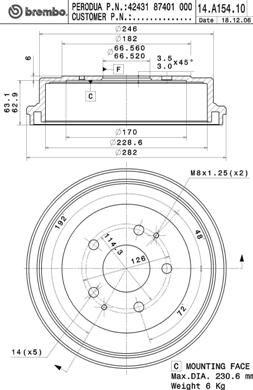 Brake Drum BREMBO 14.A154.10