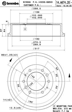 Brake Drum BREMBO 14.A674.20