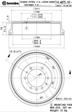 Brake Drum BREMBO 14.A675.10