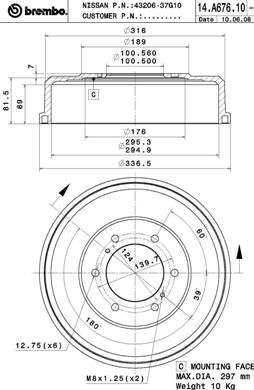 Brake Drum BREMBO 14.A676.10