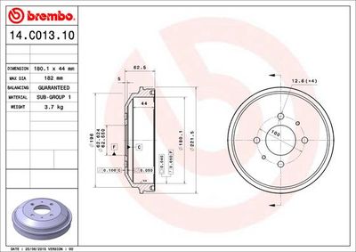 Brake Drum BREMBO 14.C013.10
