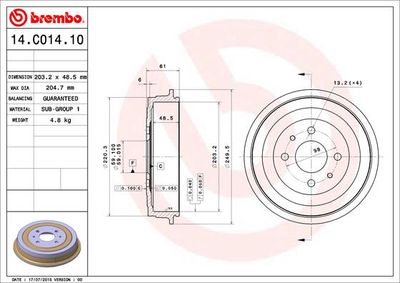 Brake Drum BREMBO 14.C014.10