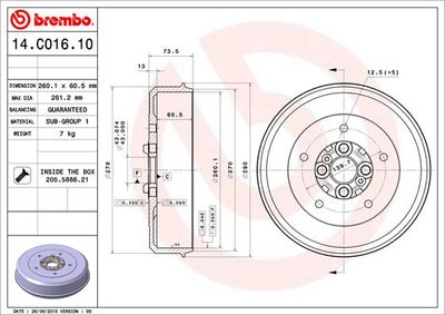 Brake Drum BREMBO 14.C016.10