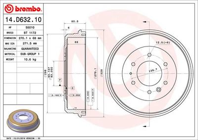 Brake Drum BREMBO 14.D632.10